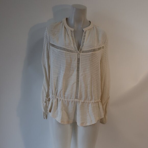 Womens Iro Ivy Ivory Pure Silk Drawstring Tunic Blouse Top 2 - Picture 1 of 11